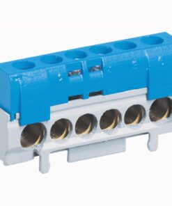 Bornier de répartition IP2X neutre - connexion 10mm²-35mm² - bleu longueur 62mm - 004815