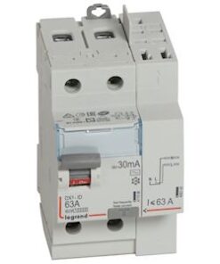 Interrupteur différentiel DX³-ID haut vis/haut auto 2P 230V~ 63A AC 30mA - 2 mod - 411633