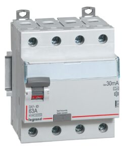 Interrupteur différentiel DX³-ID haut/bas vis - 4P 400V~ 63A typeA 30mA - 4 mod - 411676